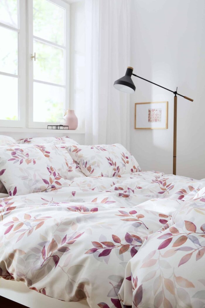 Elegante BW Satin Bettwäsche LEAF 2296A/1 140x200/70x90