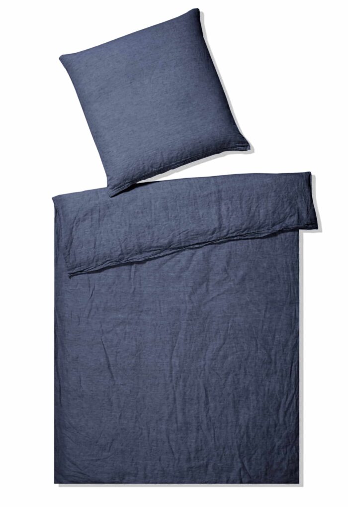Elegante Halbleinen Bettwäsche Breeze marine – Bild 2